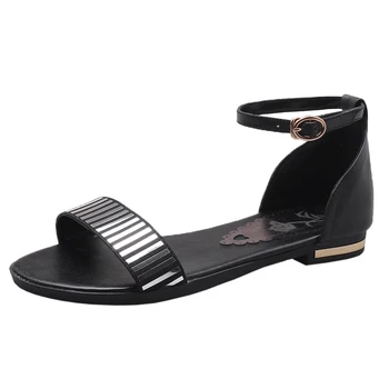 

Women Plus size sandals Summer new open toe casual flat women shoes Small size 33 34 leather casual beach shoes sandals women