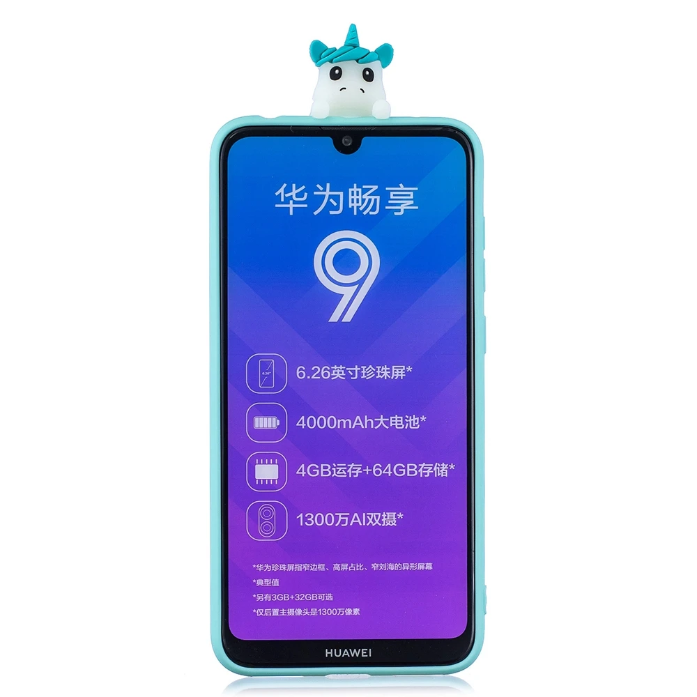 Etui huawei Y6 Y7 Prime чехол Крышка Y5 Y7 Y9 симпатичный типа сделай себе сам 3D собаки в форме единорога панда силиконовый чехол для принципиально huawei Y6 Y7 Y9 чехол