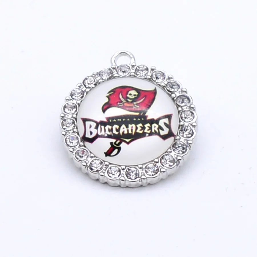 Серебряные подвески, стразы, подвески Tampa Bay-Buccaneers, подвески для браслета, ожерелья для женщин, мужчин, фанатов футбола, Paty Fashion - Окраска металла: Коричневый