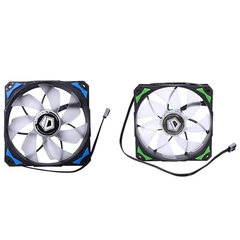 

2 Pcs Controller Cooler Pl - 12025 120 mm LED Fans 4 Pin Pwm Control (Blue & Green)