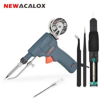 

NEWACALOX 110V/220V 60W Regulating Temperature Soldering Gun EU/US Internally Heated Soldering Iron Hand-held Welding Torch Tool
