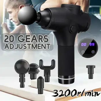 

New Muscle Massage Guns LED Sport Deep Therapy Massager Body Relaxation Pain Relief Slimming Shaping Massager 6 Heads With Bag