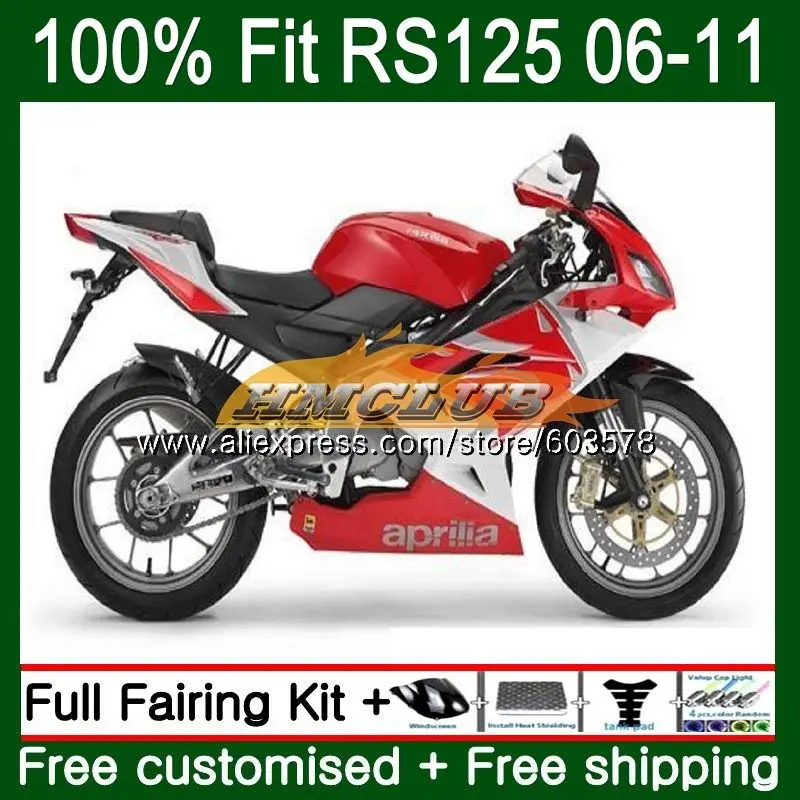 Инъекции для Aprilia RS-125 2006 2007 2008 2009 2010 2011 40CL. 5 RS 125 RS4 RSV125 RS125 06 07 08 09 10 11 глянцевый красный обтекатель - Цвет: No. 1
