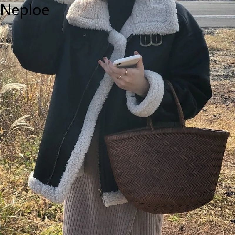 Neploe Hong Kong style шикарный мех ягненка локомотив женский зимний короткий толстый Chaqueta Mujer патч Jaqueta Femme 46724