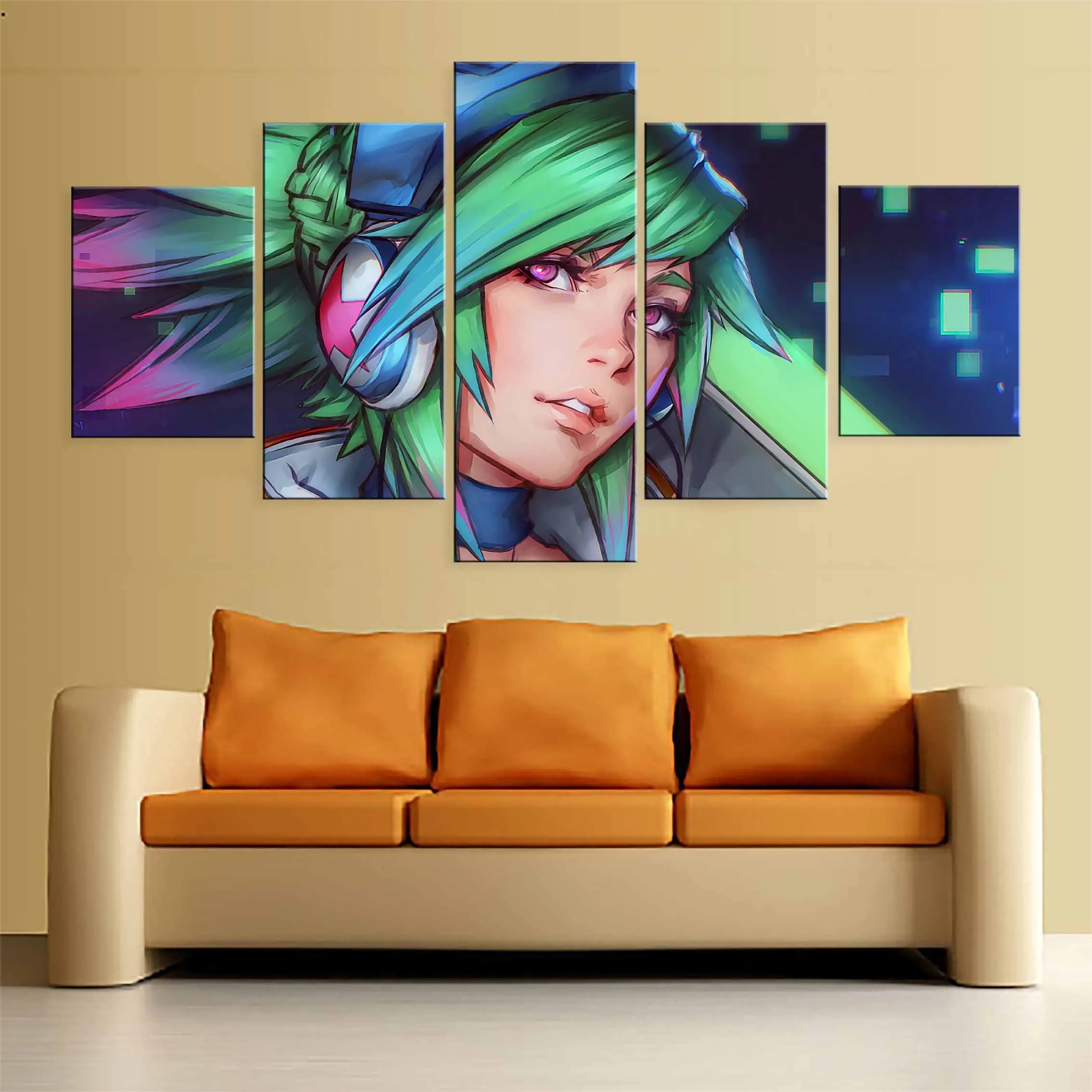 5 панель Lol League Of Legends Riven игра холст печатная картина для гостиной настенный Декор
