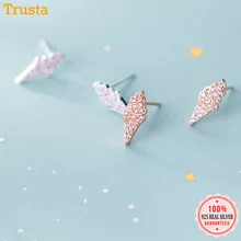 Trustdavis, настоящее чистое серебро 925 пробы, сладкое мороженое, CZ серьги-гвоздики, подарок для женщин, девочек, детей, леди, ювелирное изделие DA344