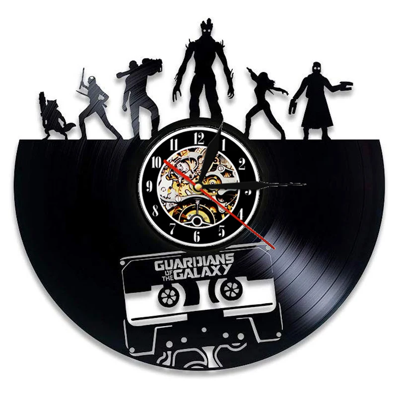 Galaxy Vinyl Record Wall Clock Modern Design Marvel Comics 3D Decoration Hanging Clocks Wall Watch Home Decor
