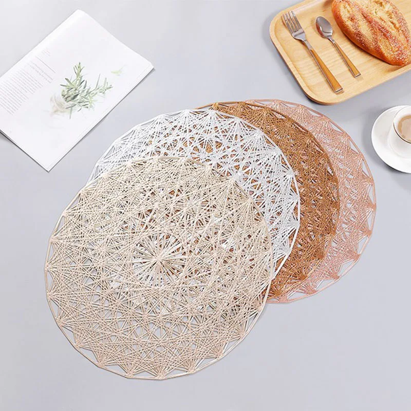 Round Straw Weave Placemat Kitchen Dinner Tablemat Place Mat Heat Resistant LA