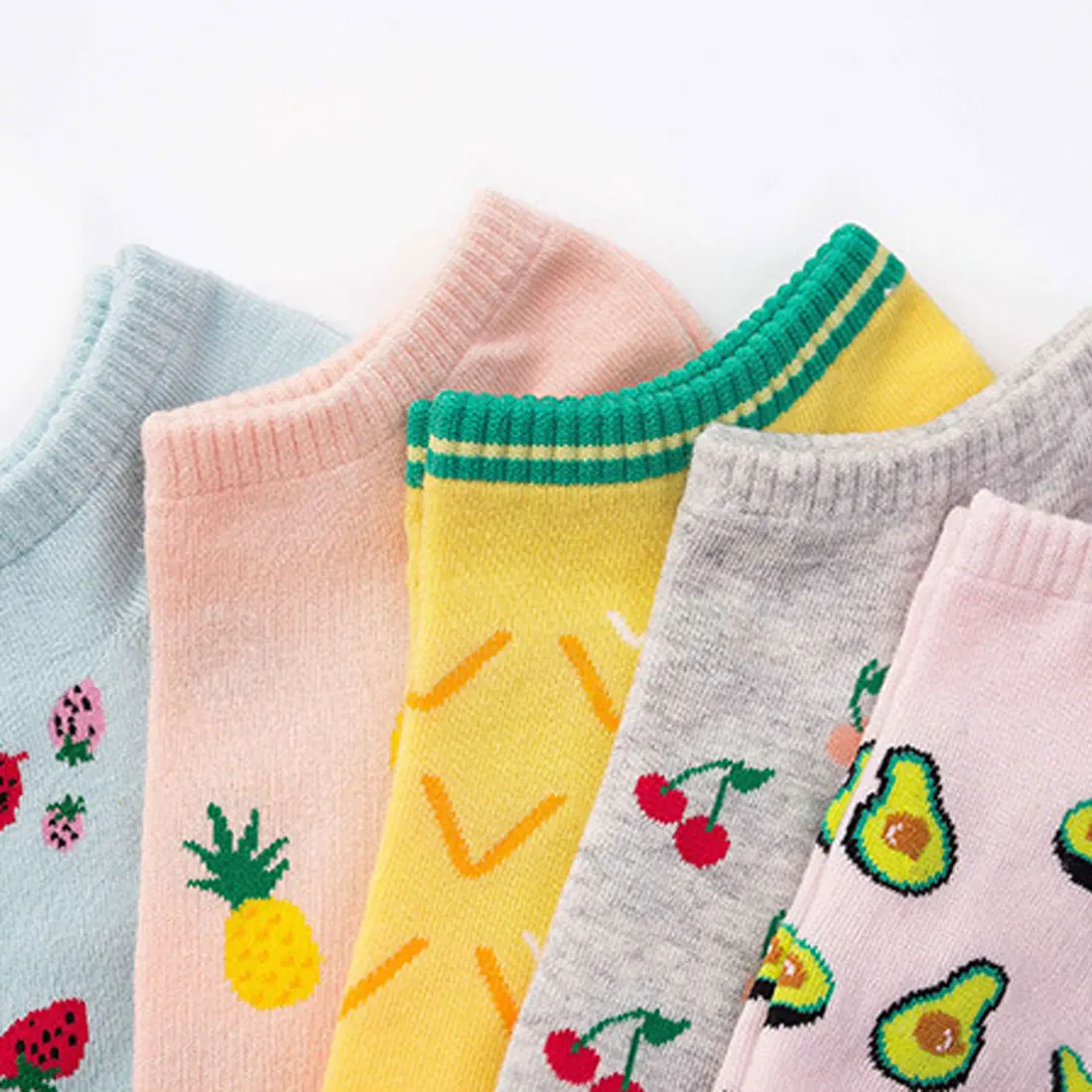 Cute Adult Short Ankle Fruit Socks Korean Fresh Fruits Socks Strawberry Pineapple Watermelon Cherry Avocado