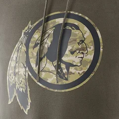 Washington Свитшот Redskins оливкового Салют Услуги ко Производительность Американский футбольная толстовка с капюшоном