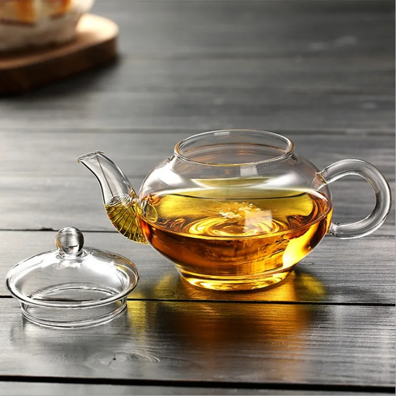 250ML Glass Teapot Tea Infuser Heat Resistant High Temperature Explosion Proof Milk Rose Flower Tea Set Teacup