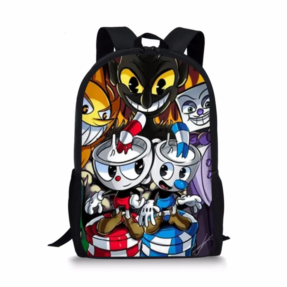 HaoYun модный детский школьный рюкзак Cuphead Mugman, 3D принт, детская школьная сумка, рюкзак для путешествий с рисунком аниме