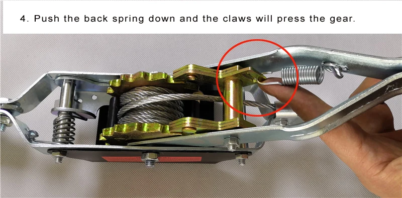 He0f8604867904ff0a6d036b57763c74fF 1-4 Ton Wire Rope Ratchet Hand Power Puller Tighten Tool Steel Cable Gear Winch Puller Mini Tightener Double Hook Lifting Tools Mallzona