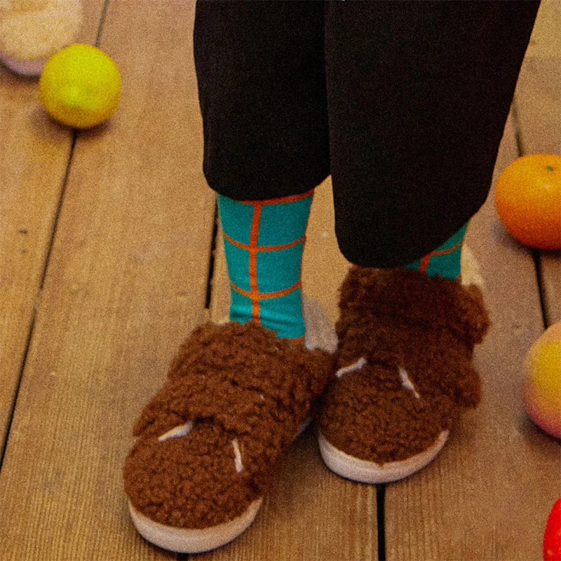 Bebe/корейские носки без пятки для малышей модные зимние носки без пятки для мальчиков и девочек фирменный дизайн, детские носки средней длины с принтом «торт»