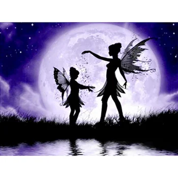 

5D DIY Diamond Painting Fairy Shadow Home Decoration Full Drill Square Embroidery Moon Cartoon Rhinestones Kit Crafts G49