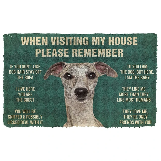 Please Remember Boston Terrier House Rules Custom Doormat Decor Print Carpet Soft Flannel Non-Slip Doormat for Bedroom Porch 1