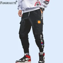 Men's Casual Pants High quality Polyester Hip Hop jogging Sweatpants Leg detachable 2 use Multi-pocket Fashion Cargo Pants A909