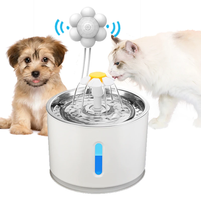 Automatic Cat Water Fountain Pet Dog Drinking Bowl With Infrared Motion Sensor Water Dispenser Feeder LED Lighting Power  56