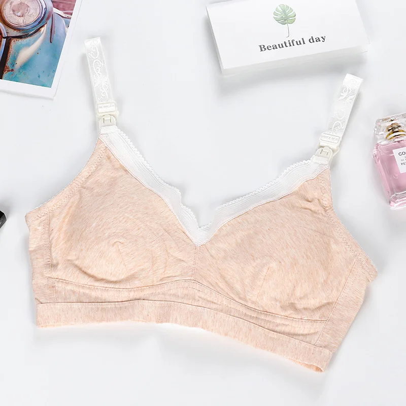 Maternity Nursing Bra Wire Free Seamless Breathable Soft Care Sleeping Bra Solid Plus Size Pregnant Women Breastfeeding Bras