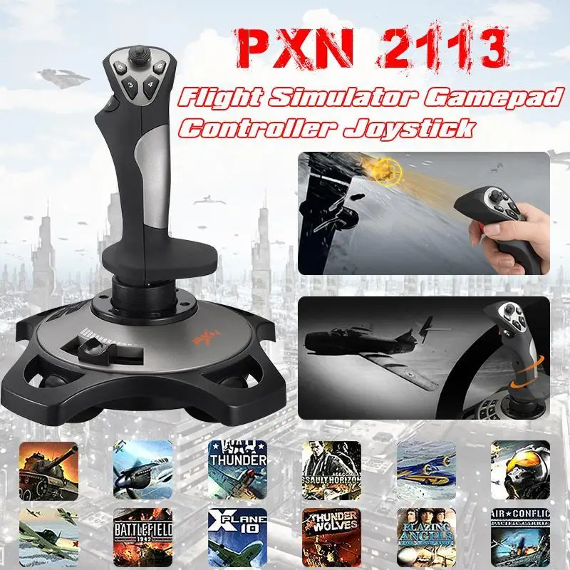 PXN-2113 flight simulator joystick Gamepad Controller USB Wired joystick For PC/Desktop Simulation Vibration Game Accessories 