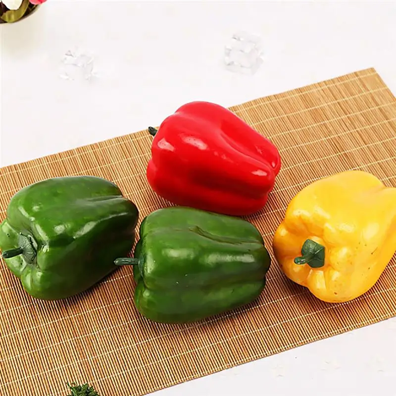 2pcs Artificial Simulation Food Vegetables Fake Chili Pepper Fruit Photography Props for Decoration Room Home Decor food model,food photography props,vegetable ornaments