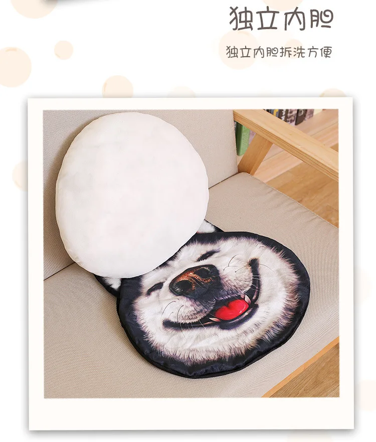 Креативная 3D напечатанная подушка для головы собаки хаски плюшевые игрушки пародия два Ha Подушка Забавный подарок на день рождения