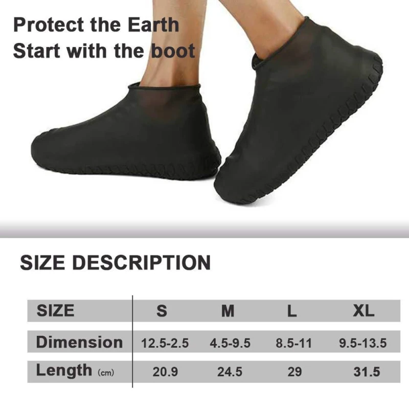 Горячая Распродажа Чехлы для обуви многократного применения пылезащитный дождевик зимний шаг в обуви Водонепроницаемые силиконовые чехлы для обуви