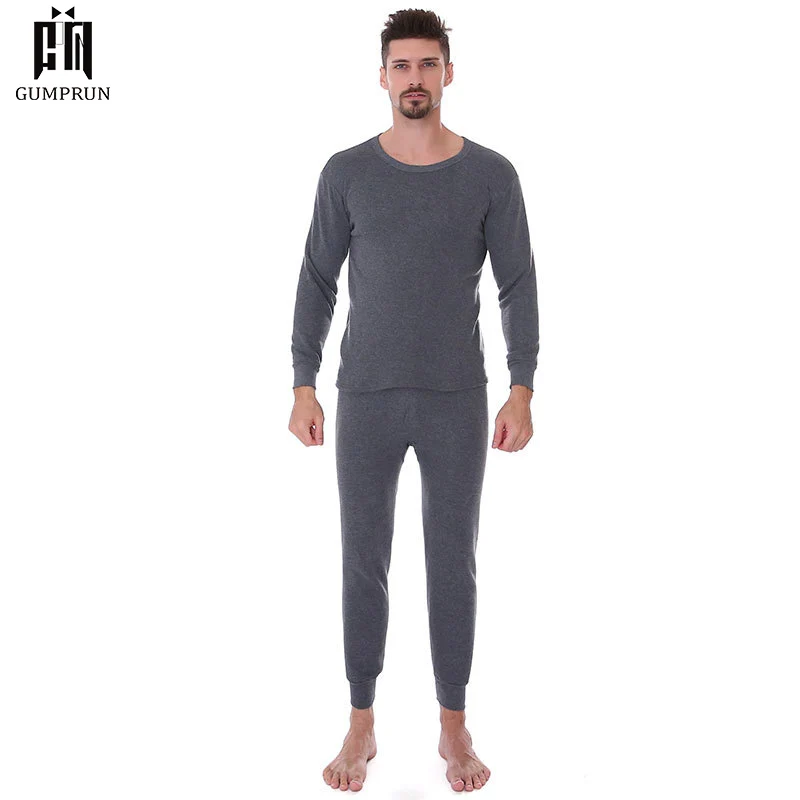 

Winter Men 2Pcs Cotton Thermal Underwear Set Warm Thicken Long Johns Tops Bottom Clothes 4 Colors bottoming boutique underwear