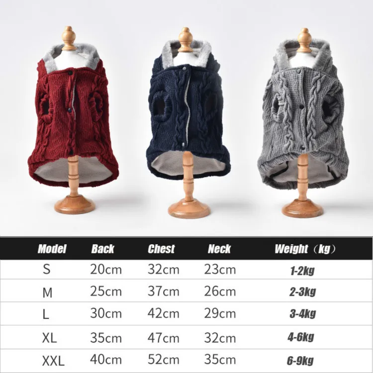Small and Medium Dog Wool Clothes Autumn and Winter Plush Thickening Puppy Hooded Jacket Teddy Law Fighting Dog Clothes