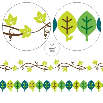 

Alideco DIY Decoration Adhesive Tapes Japanese Paper Washi Tapes Green Leaf Masking Tapes stickers stationery 15cm*10m