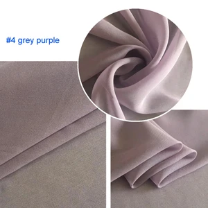 4 grey purple 100 см* 114 см гладкий шелк материал Жоржет прозрачные ткани платье Шарфы материал шелк шифон - Цвет: 4 grey purple