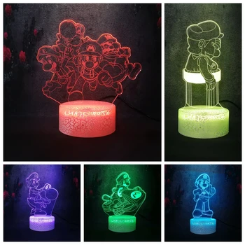 

Super Popular Multifaceted Character Mario Series 3D Night Light LED 7 Colorful Switch Touch Remote Control Table Lamp USB Lava