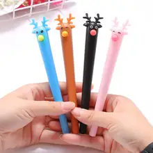 Stylo Gel à pointe fine de 0.5mm pour étudiants, fournitures d'écriture, stylo créatif Business, belle forme d'élan de dessin animé