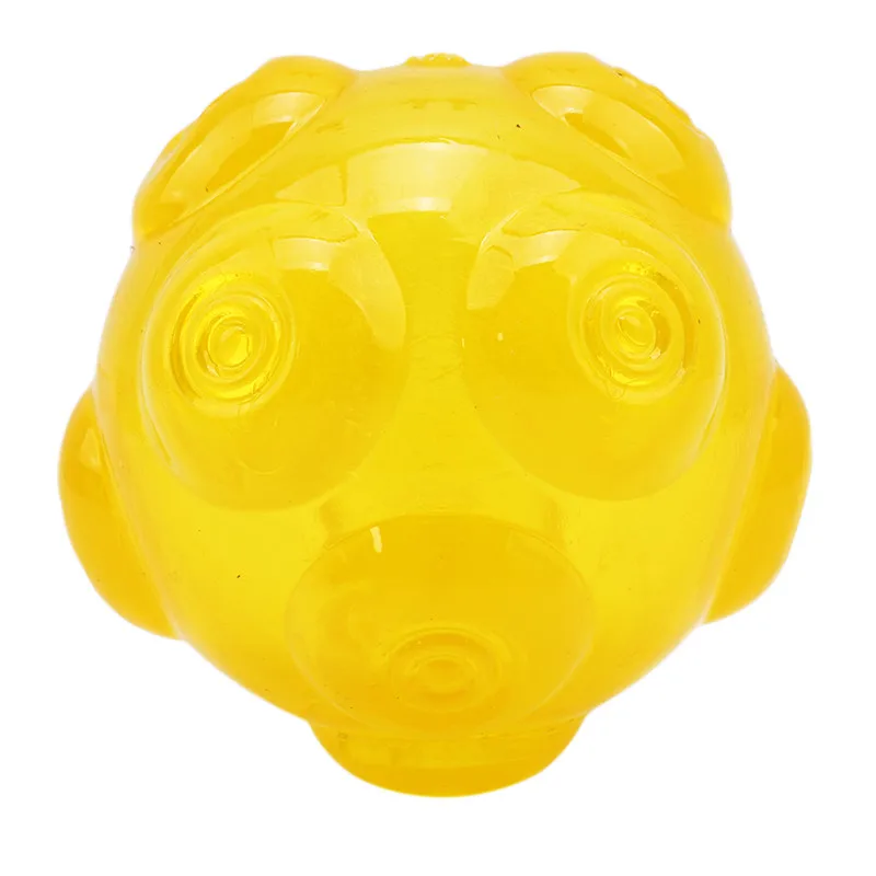yellow Новая мода жевательные игрушки пищащие собаки водонепроницаемый мяч Обучение Чистка зубов Игрушка Обучение Чистка зубов игрушки для домашних животных - Цвет: yellow