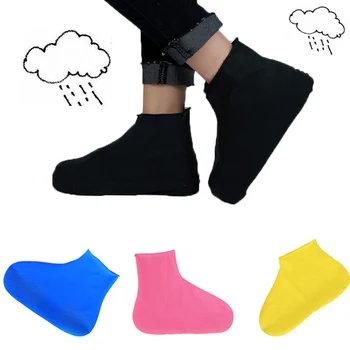 

1 Pair Low/High Tube Waterproof Rain Shoes Covers reusable Latex Slip-resistant Rubber Rain Boot Overshoes Shoes Accessories