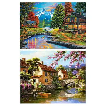 

Full Square Diamond "Beautiful Scenery" & 5D Full Drill Diamond Painting Kit,16 x 20 Inch (Village Scenery)