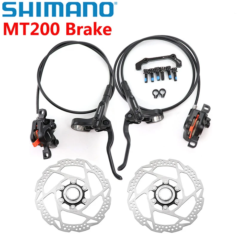 Shimano Juego de de disco hidráulicos para bicicleta de montaña MT200, incluye palanca de freno, pinza de freno de disco, posmontaje|Freno de - AliExpress