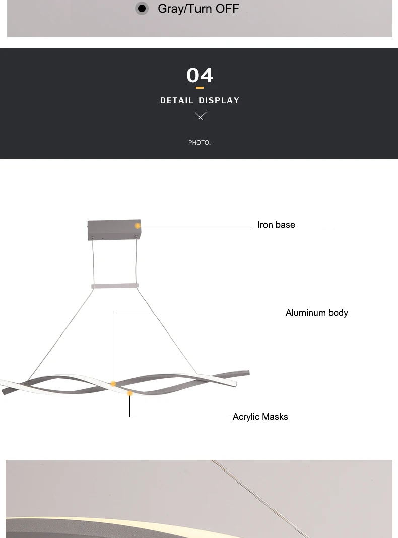 Современный светодиодный подвесной светильник для гостиной, столовой, кухни, комнаты,Матовый черный или серый минималистичный подвесной светильник люстра на кухни