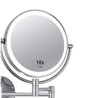 10X Magnifying Профессиональный 8 дюймов светодиодный светильник настенный складной косметическое зеркало 5X увеличительное светодиодный зеркало для макияжа Зеркало для ванной комнаты в подарок - Цвет: 10X Magnifying