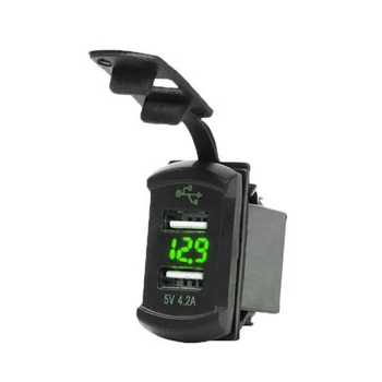

Digital Dual USB Charger Voltmeter Rocker Switch Flame-retardant Dustproof