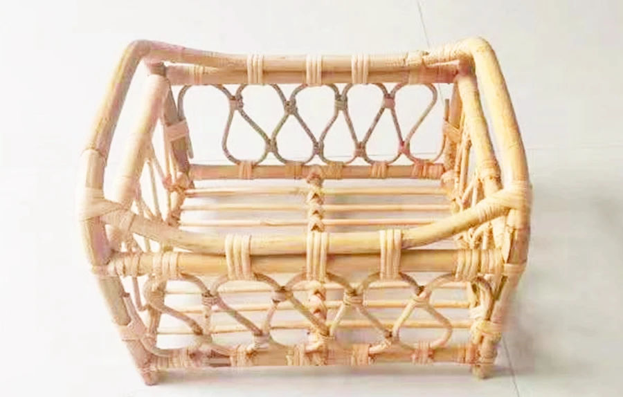  Handmade Newborn Crib Burlap Baby Bed Newborn Photo PropBaby Photography Vintage Infant Basket#P290