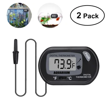 

UEETEK 2pcs Durable LCD Thermometer with Suction Cup for Vivarium Aquarium Terrarium