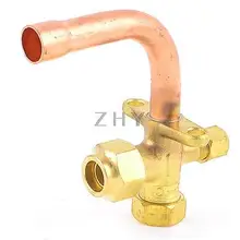 1/" PT вход Трехходовой изгиб штуцер с гайкой сплит клапан для кондиционера