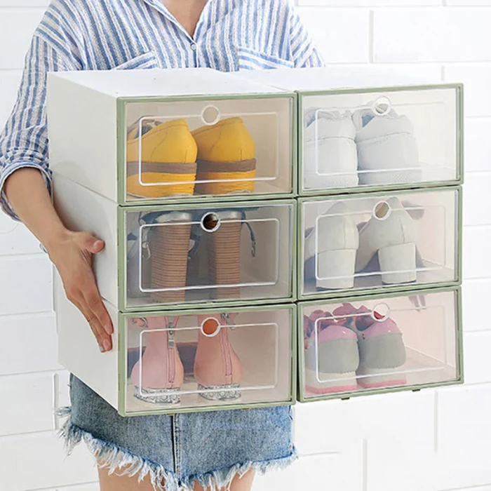 Горячая прозрачная пластиковая коробка для обуви флип дизайн обуви хранения артефакт домашнего хранения инструмента K888