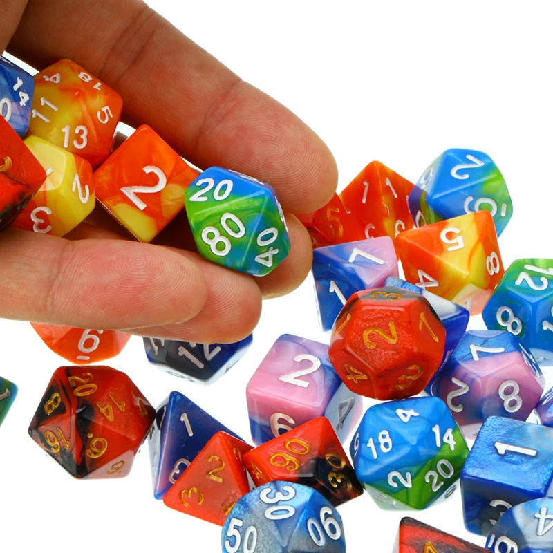 35 шт./компл. разноцветные многогранные кубики для DND RPG MTG игры Подземелья и Драконы настольные игры D4-D20 вечерние Семья игра