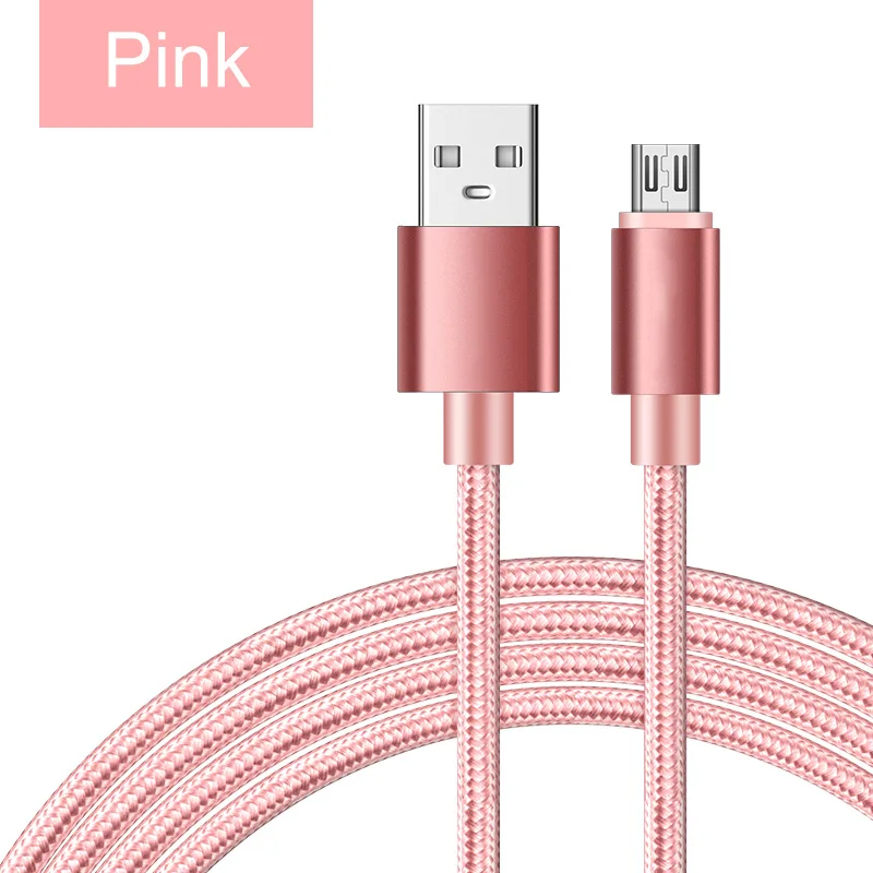 Gourde Micro USB кабель для Xiaomi Redmi Note 5 Pro Кабель зарядного устройства микро-usb для samsung S7 S6 edg Android Phone Micro шнур - Цвет: Pink
