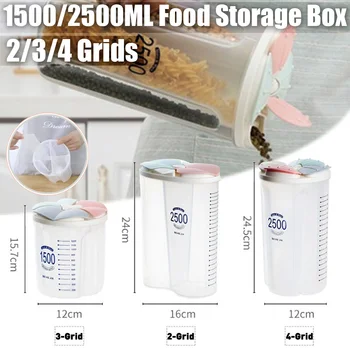 

Separate Transparent Grain Storage Bottle Household Kitchen Food Moisture proof Sealed Cans Dry Cereal Container Bottles