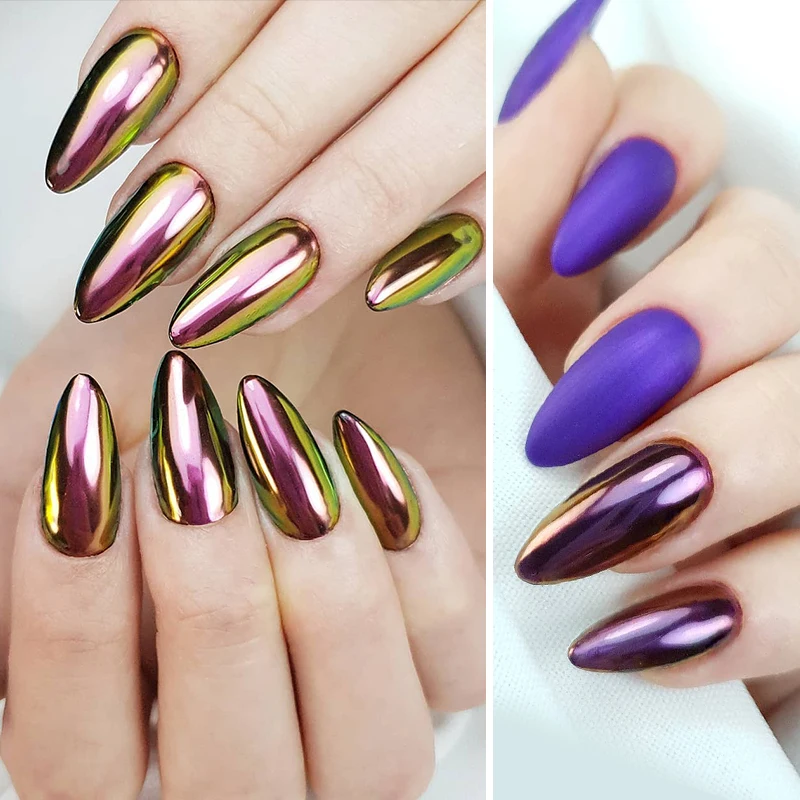 Chameleon Mirror Nail Glitters Powder Colorful Auroras Effect Nail Art Chrome Pigment Decoration 8 Colors Available nail powder nail glitter nail pigment nail decoration nail decorations