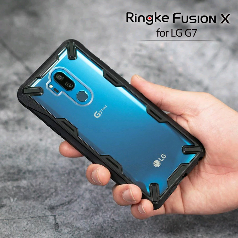 

Ringke Fusion X for LG G7 ThinQ Case Transparent Hard PC Back Soft TPU Frame Hybrid Military Drop Defense Cover