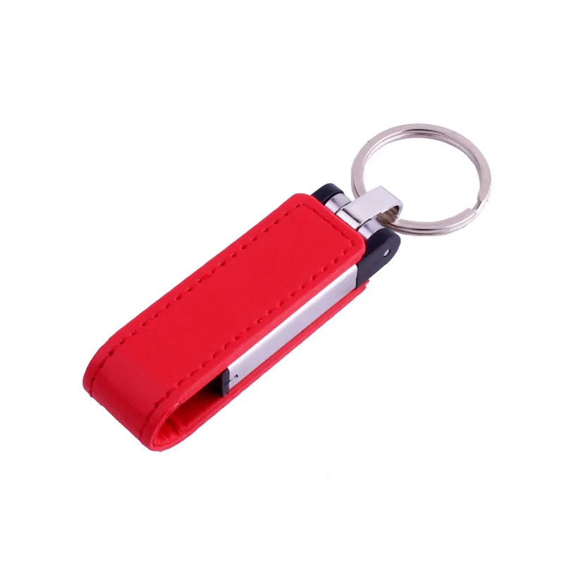 JASTER кожаный usb с металлическим брелком USB флеш-накопитель 4 ГБ 8 ГБ 16 ГБ 32 ГБ 64 ГБ Коммерческая карта памяти - Цвет: Red